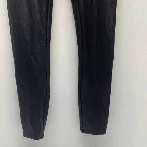 Spanx Faux Leather Leggings Vegan Pull On Pants Stretch Shiny Black Size L Large - Picture 4 of 8